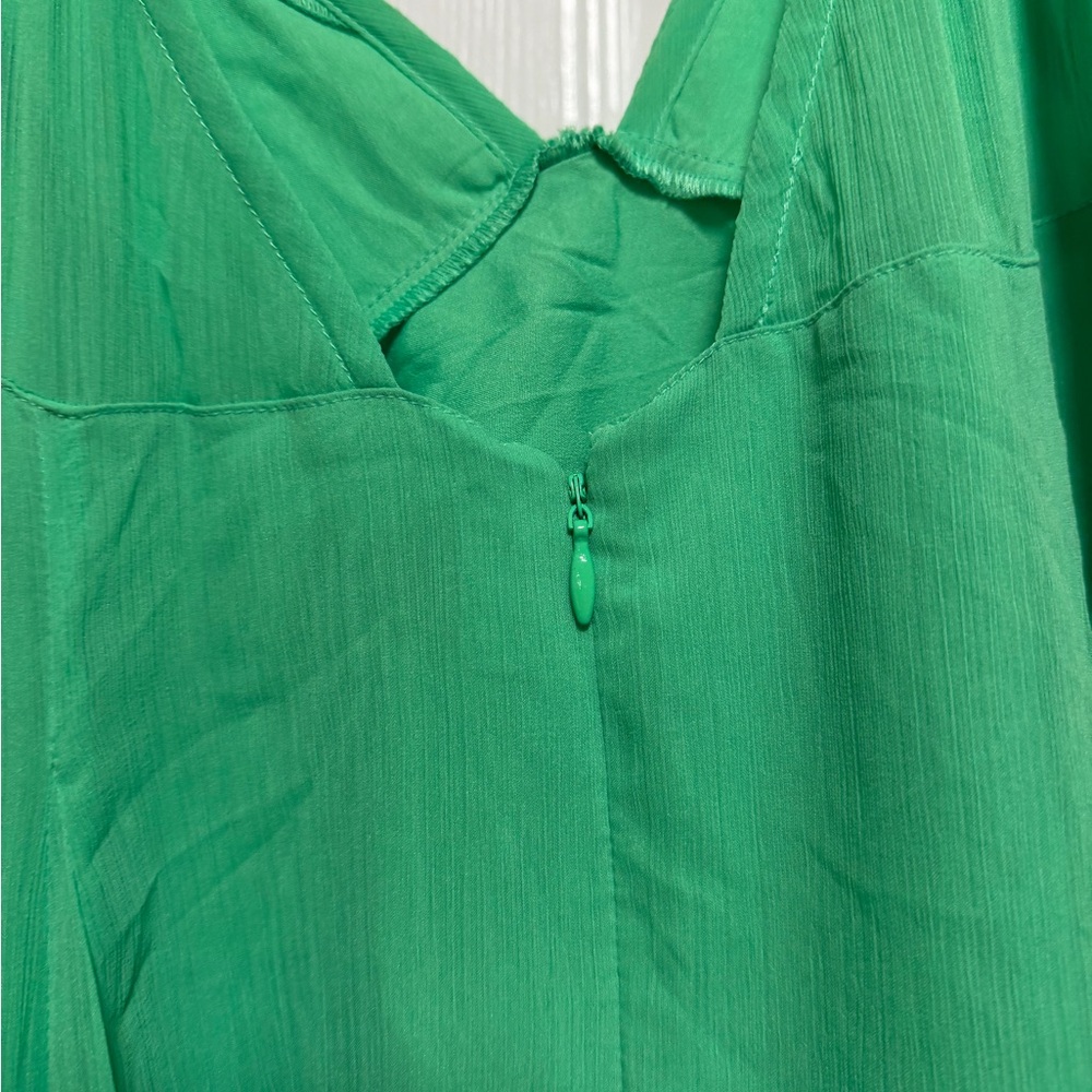 ASOS DESIGN cami strappy midi skater dress with godet in bright green - Picture 8 of 11